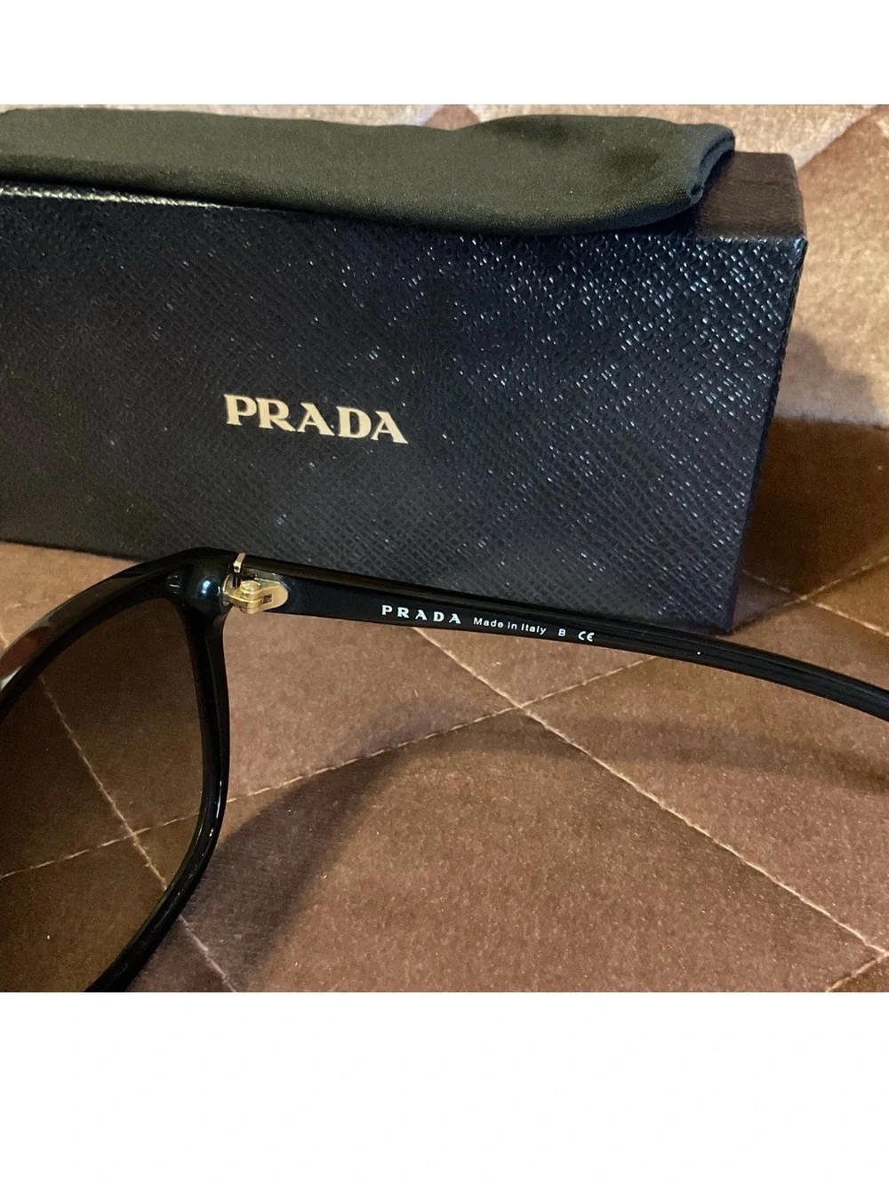 Prada Black Frame Sunglasses with Brown Gradient Lenses